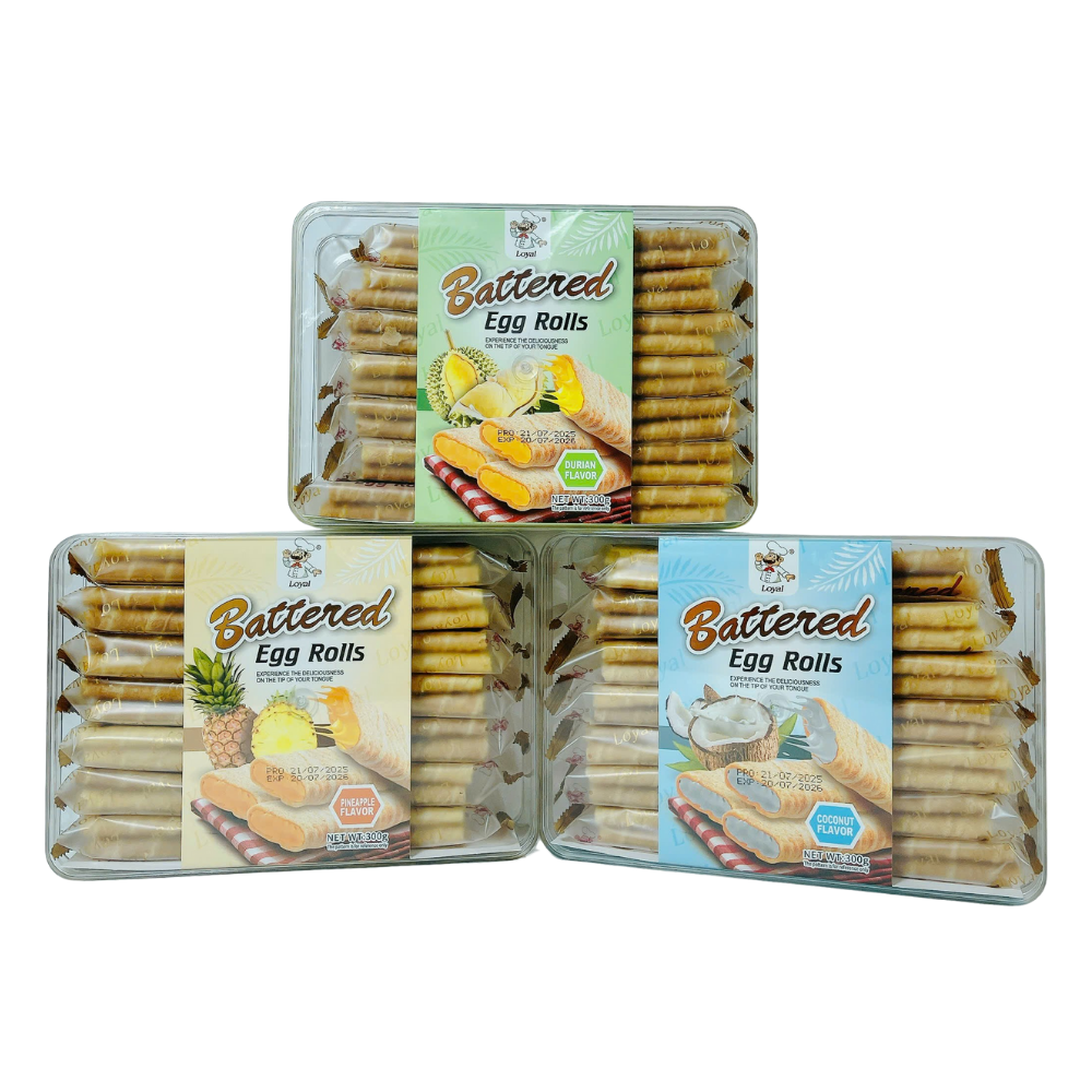 Bánh Quế Cuộn 3 Vị Dừa, Dứa, Sầu Riêng 300G