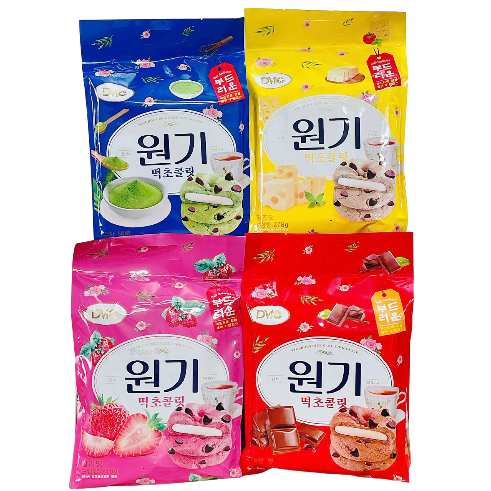 Bánh Gạo Dẻo 4 Vị Dâu, Socola, Phomai, Matcha Gói 278G 